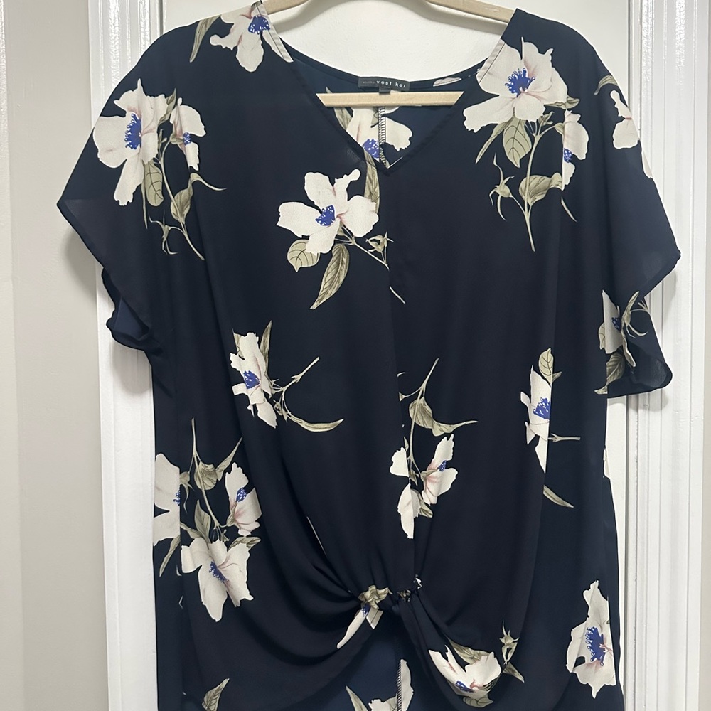 Floral Dark Navy Women's Top